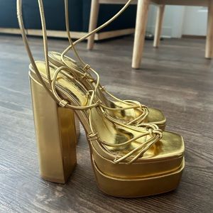 Public desire Gold platform heels